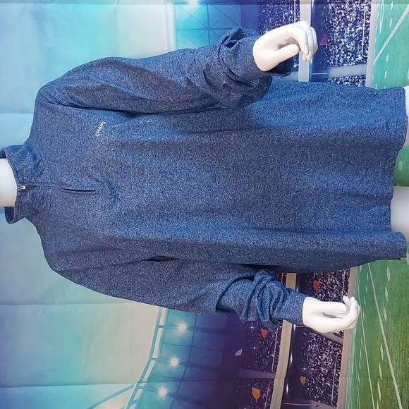 Chaps Sport Heather Blue Quarter Zip Pullover Light Jacket 2X XXL - Picture 3 of 8